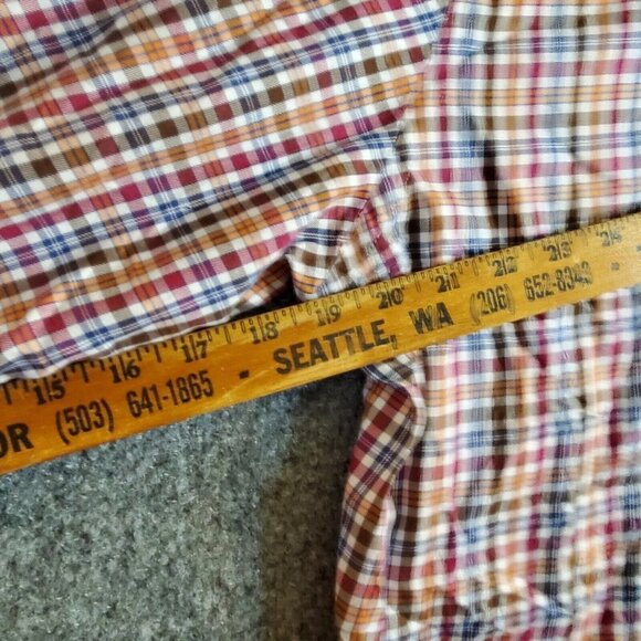 Peter Millar Shirt Mens XXL Blue Pink Check Plaid Cotton Long Sleeve Button Up - Picture 8 of 16